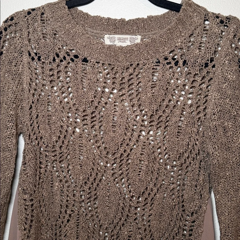 Y2K American Vintage Flowy Boho Fairy Grunge Knit Top - Picture 3 of 4